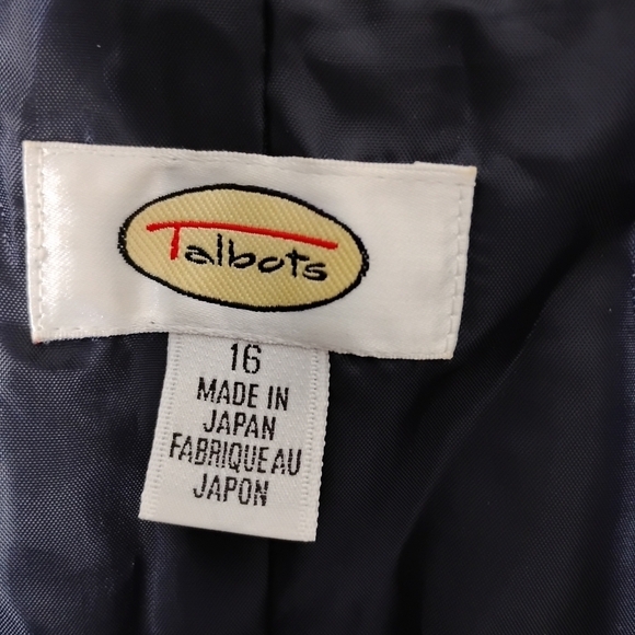 Vintage Talbots Navy Pinstripe Blazer | Open Front Preppy Classic 16 - Picture 7 of 10